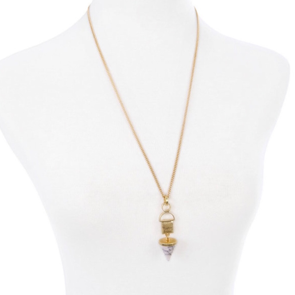 Marbled Stone Adjustable Pendant Necklace